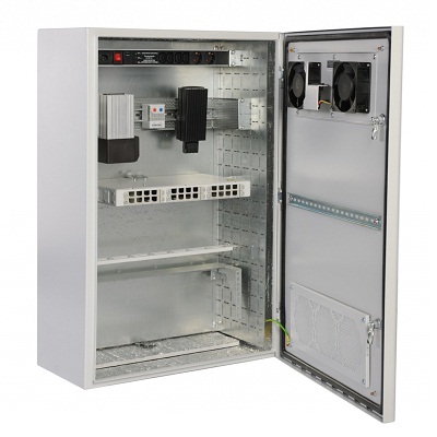 Шкаф уличный всепогодный настенный 12U (Ш600 × Г500), передняя дверь вентилируемая ЦМО