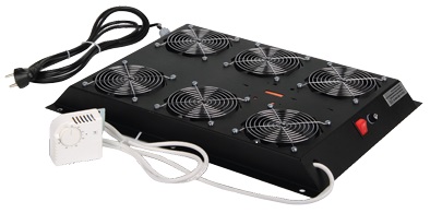 Вентиляторный модуль с 6 вентиляторами управляемым термостатом для шкафов ServerMAX, серый, Estap, M