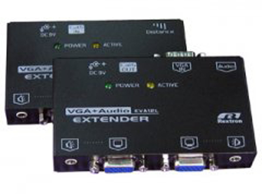 Удлинитель VGA+AUDIO ретрасляторный блок VGA, 1 вход, 2 выхода, до 1280х1024, UTP Кат.5e до 100м