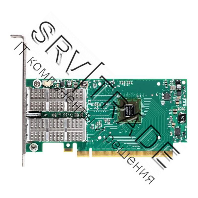 Адаптер ConnectX®-6 VPI adapter card kit, 100Gb/s (HDR100, EDR InfiniBand and 100GbE), dual-port QSF