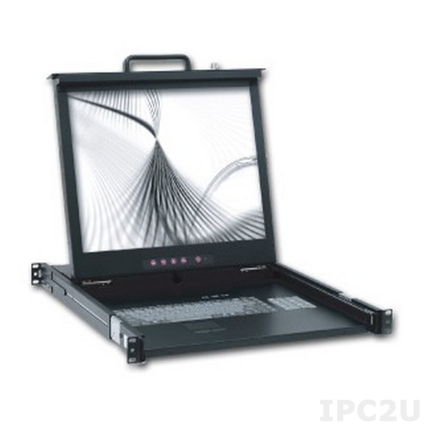 Консоль Broadrack UNICORN 17 FULLHD Single Rail console, 17.3'' LCD D-Sub,  PS/2 и USB, разрешение 1