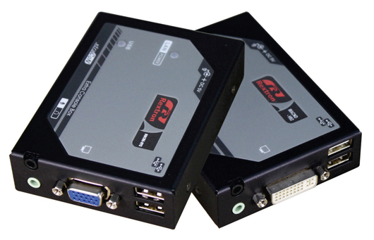 Удлинитель DVI-D+Audio, LAN-1000BASE-T, до 1920 x 1080, RJ-45 + USB-B/DVI-D (Female), 3.5-mm jack x