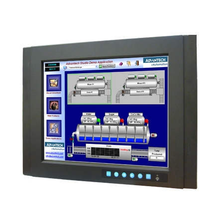 Промышленный 15" TFT LCD LED монитор, 1024x768, яркость 1000 нит, резистивный сенсорный экран (RS-2