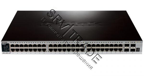 Коммутатор D-Link DGS-3620-52P/A1AEI, 48-ports PoE 10/100/1000Base-T L3 Stackable Management Switch 