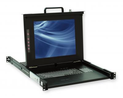 Консоль Broadrack Unicorn 15 Single Rail console, 15'' LCD D-Sub,  PS/2 и USB, разрешение 1024*768,