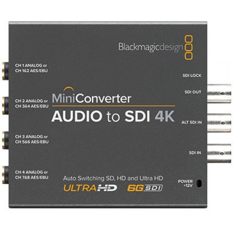 Мини конвертер Blackmagic CONVMCAUDS4K выделение звука из видеосигналов SDI/HD-SDI/3G-SDI для вывод