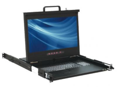 Консоль Broadrack UNICORN 17 SS Single Rail console, 17'' LCD D-Sub, USB Hub, PS/2 и USB, разрешение