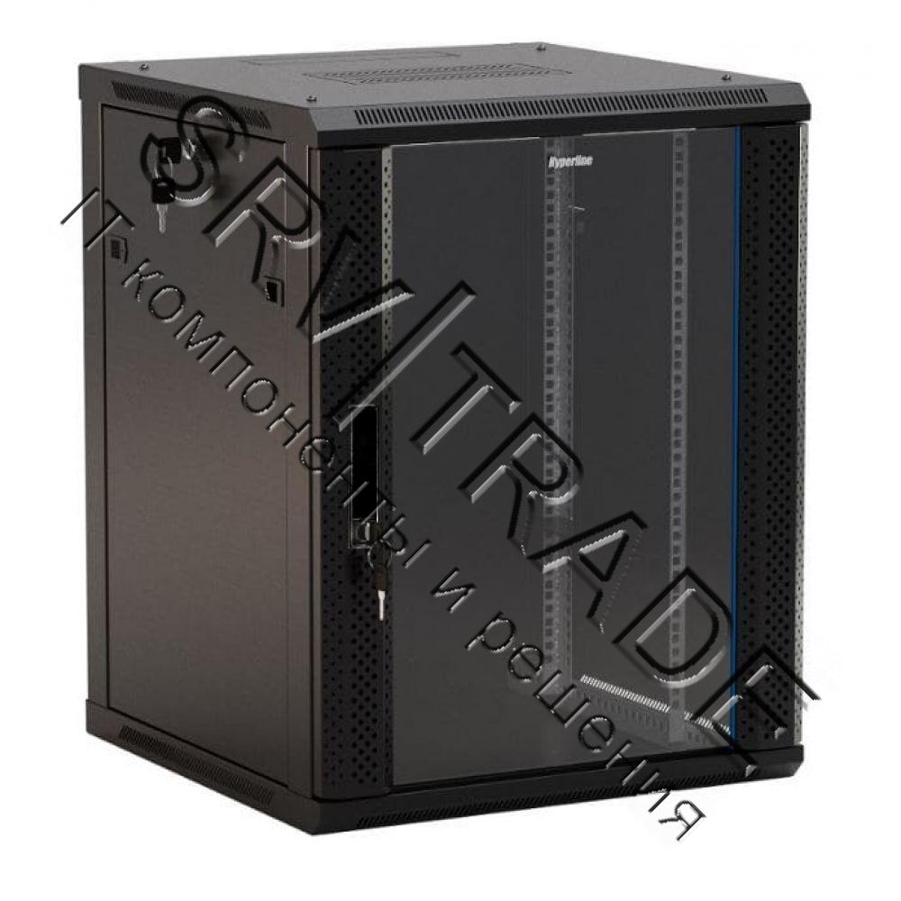 Hyperline TWL-1566-SD-RAL9005 Шкаф настенный 19-дюймовый (19"), 15U, 775x600х600мм, перфорированная 