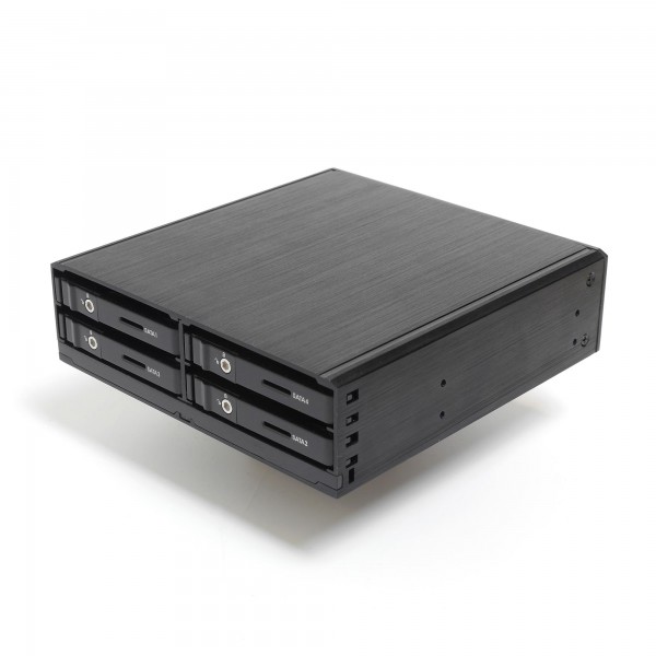 Корзина NR-SS46S 1 x 5.25" с салазками "горячей" замены для 4 х 2,5" SATA HDD, черная