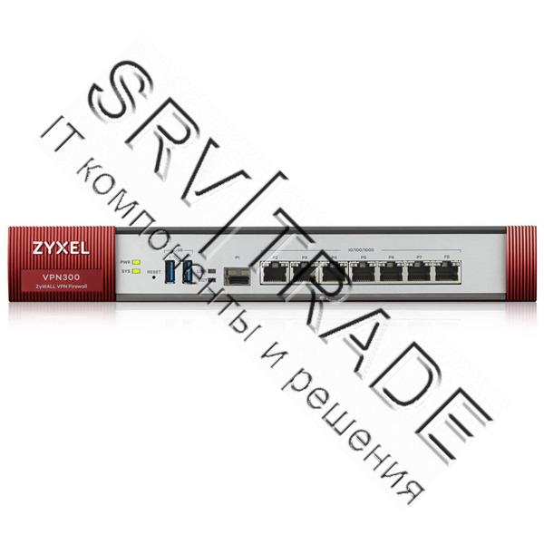 Межсетевой экран Zyxel ZyWALL VPN300, Rack, конфигурируемые порты (LAN/WAN) 7xGE и 1xSFP, 2xUSB3.0,