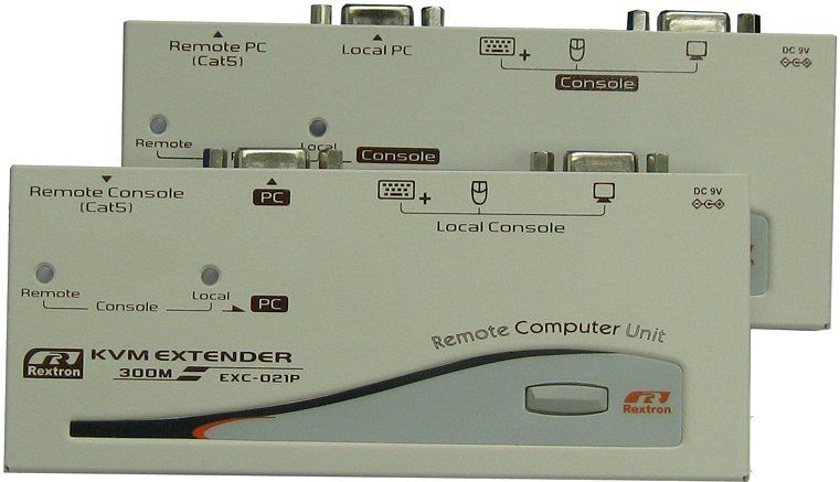Удлинитель KVM  REXTRON EXC-3022C 1 консоль D-Sub(VGA 2048х1152) + 2хUSB, 1хRJ-45, D-Sub(VGA + USB /