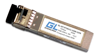 Модуль GIGALINK SFP+, WDM, 10Гбит/с, одно волокно, SM, LC, Tx:1270/Rx:1330 нм, 16 дБ (до 40 км) (GL-