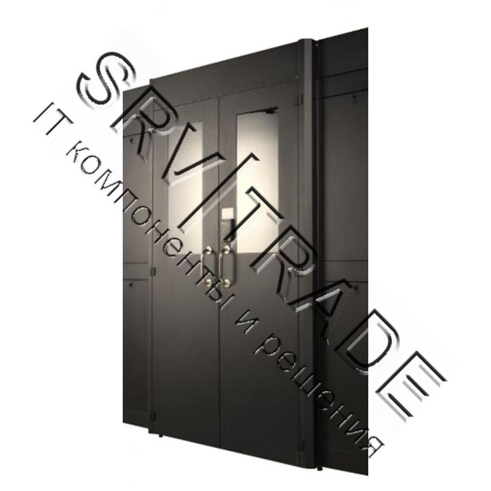 Распашные двери коридора LAN-DC-HDRML-48Ux12 1200 мм для шкафов 48U, стекло,  key-card замок