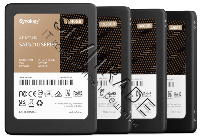 Жесткий диск 'Synology SSD SAT5200 Series SATA 2,5" 3.84Tb, R530/W500Mb/s, IOPS 98K/58K, MTBF 1,5M'