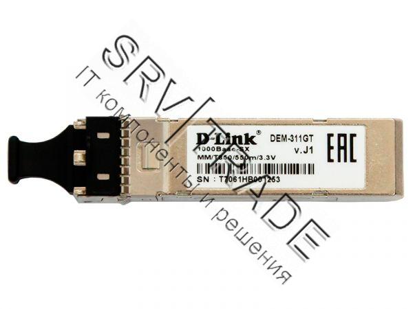 SFP-трансивер D-Link с 1 портом 1000Base-SX для многомодового оптического кабеля (до 550 м),DEM-311G