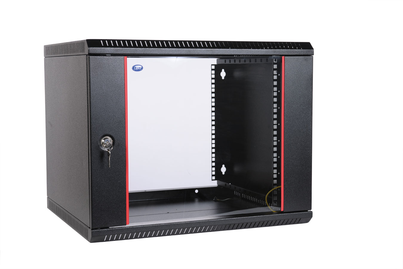 Шкаф телекоммуникационный настенный разборный 15U (600 × 650) дверь стекло, цвет черный ЦМО