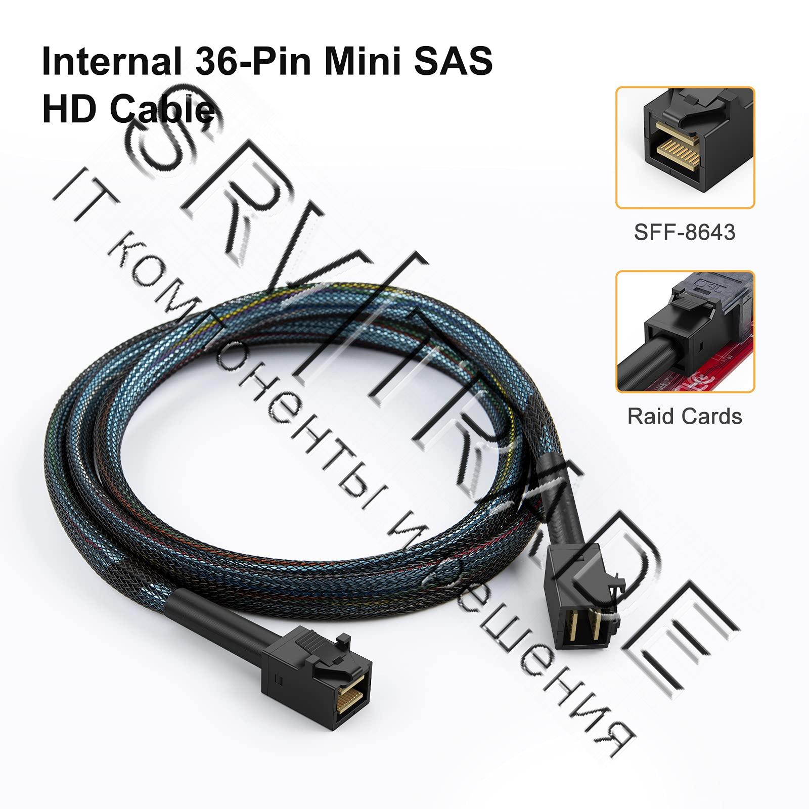 Расширители портов и кабели HD Mini-SAS Cable Kit, 2 x 800mm cables, straight SFF-8643 to straight S