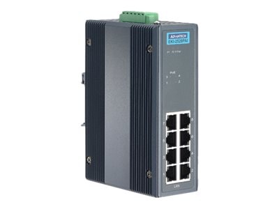 8-портовый коммутатор 10/100Mbps Ethernet, 4xPoE, расширенный диапазон рабочих температур, ADVANTEC
