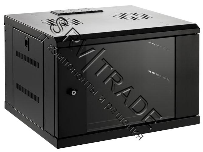 Серверный шкаф 19"  9U AW6309E (600x350x501мм), настенный, 1 секция, металл. дверь, черный, RackPro