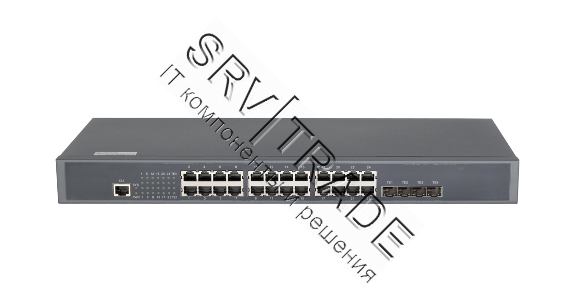 Управляемый коммутатор L2 GIGALINK 24 BASE-T 1000Mb/s портов, 4 Combo TX/SFP 1000Mb/s, 4 10G SFP+, 1