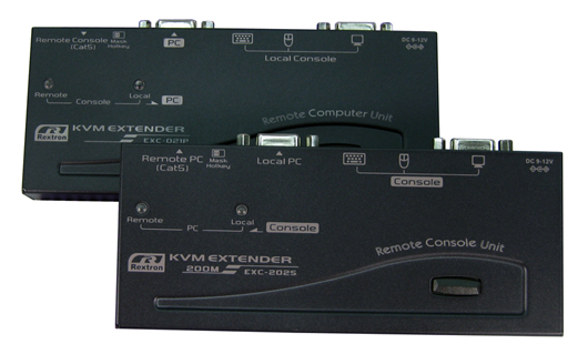 Удлинитель KVM REXTRON 1 консоль D-Sub (VGA 1920х1200) + 2хUSB, 1хRJ-45, D-Sub(VGA + USB / PS/2), уд