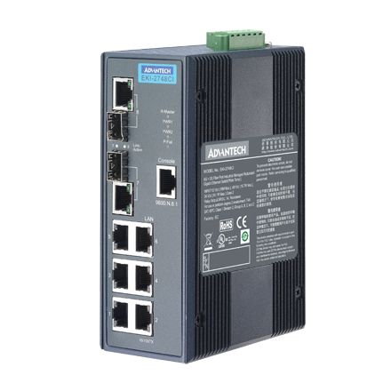 Управляемый коммутатор Ethernet 6Gx + 2 Combo порта, расширенный диапазон рабочих температур, ADVAN