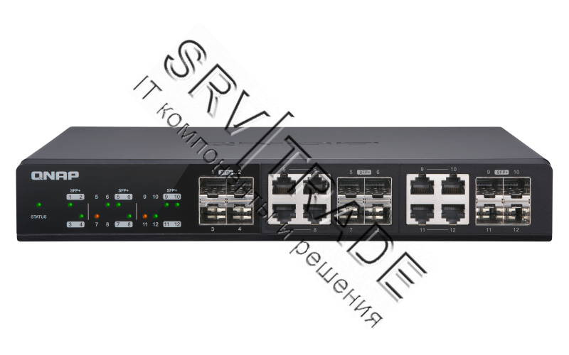 Коммутатор QNAP QSW-M1208-8C 10 Gbps managed switch with 12 SFP + ports, 8 of which are combined wit