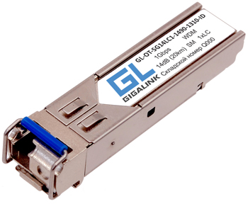 Модуль промышленный GIGALINK SFP, WDM, 1Гбит/c, одно волокно SM, LC, Tx:1490/Rx:1310 нм, 14 дБ (до 2