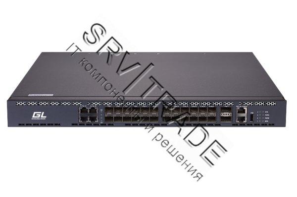 Управляемый коммутатор уровня ядра сети GIGALINK, L3, 24 10Гб/с SFP+, 2 40Гб/c QSFP+, 1 miniUSB 1 RJ