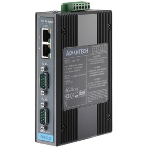 Шлюз передачи данных 2xModbus в Ethernet, ADVANTECH EKI-1222-AE