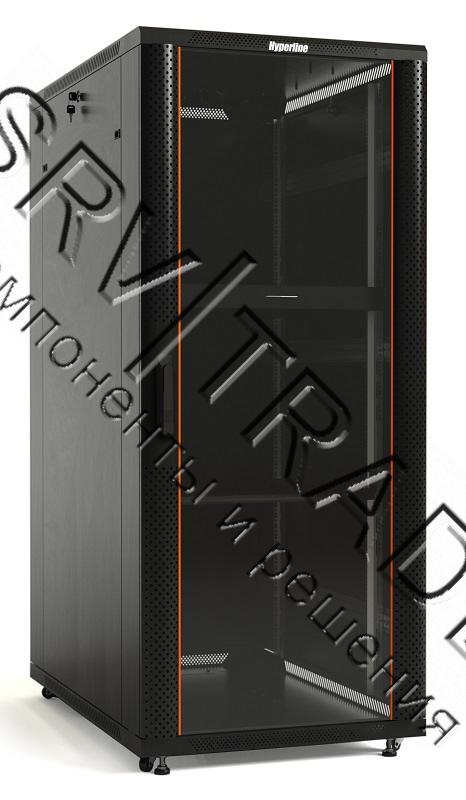 Hyperline TTR-4288-DD-RAL7035 Шкаф напольный 19-дюймовый, 42U, 2055x800х800 мм (ВхШхГ), передняя и з