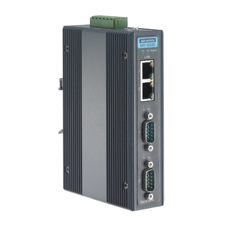 Шлюз передачи данных 2xModbus в Ethernet с поддержкой каскадирования, ADVANTECH EKI-1222D-AE