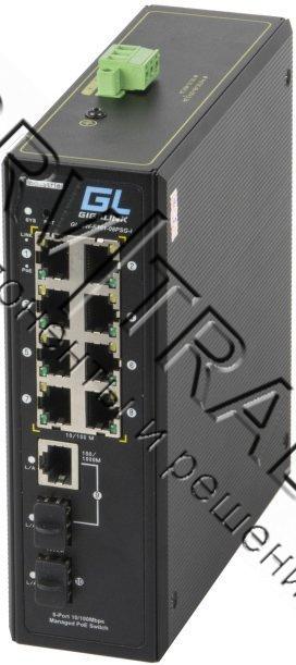 Коммутатор GIGALINK, Web-Smart управляемый, индустриальный на DIN рейку, 8 PoE (802.3af/at) портов 1