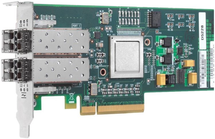 Сетевой Адаптер Brocade 2x8Гбит/сек Dual Port 2xSFP Fibre Channel HBA LP PCI-E8x 2.0 