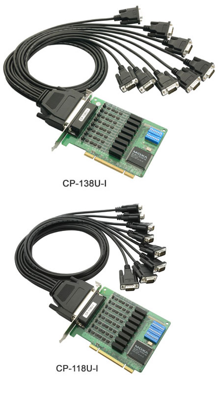 8-портовая плата RS-232/422/485 для шины Universal PCI, гальваническая изоляция 2 кВ, без кабеля MO