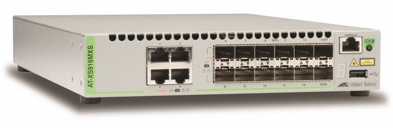 Коммутатор Allied Telesis AT-XS916MXS-50 12x SFP+, 4x 10/100/1000/10G-T, Intelligent Switch, STK, EU