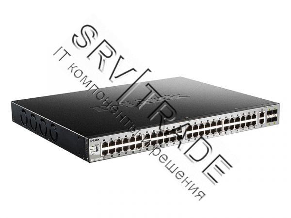 Коммутатор D-Link DGS-3130-54PS/A1A, L2+ Managed Switch with 48 10/100/1000Base-T ports and 2 10GBas