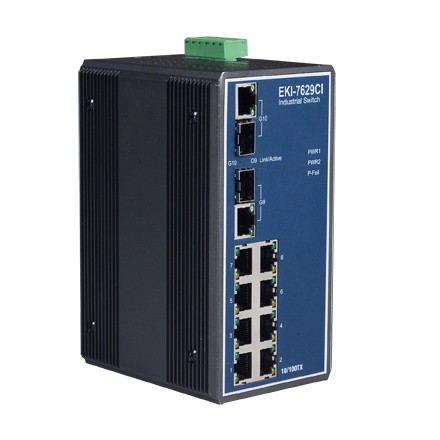 Неуправляемый коммутатор Ethernet, 8 портов RJ45 Fast Ethernet, 2 комбо порта Gigabit Ethernet RJ45