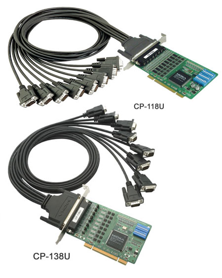 8-портовая плата RS-422/485 для шины Universal PCI, гальваническая изоляция 2 кВ, -40...+85С, без к